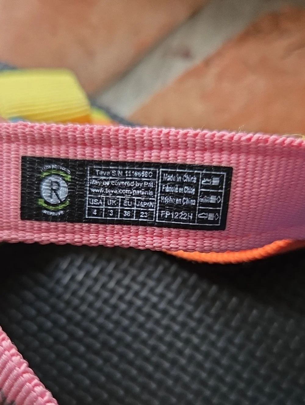 Teva multicolored adjustable